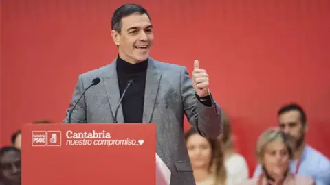 Pedro S&aacute;nchez, durante el mitin