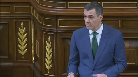Pedro S&aacute;nchez comparece en el Congreso para hablar sobre el plan europeo de defensa de la Uni&oacute;n Europea (foto: La 7)