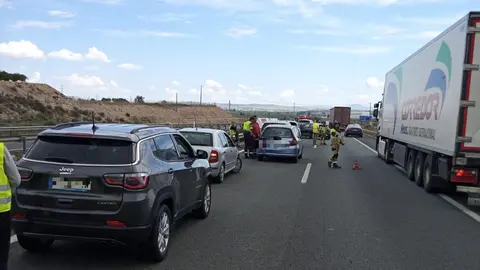 Accidente en la A-30 a la altura de Ulea (foto: Bomberos del CEIS)