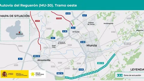 Mapa que recoge las actuaciones a realizar en la circunvalaci&oacute;n (foto: Ministerio de Transportes)