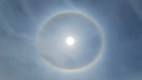 Halo solar visto desde Cabo de Palos (foto: La 7)