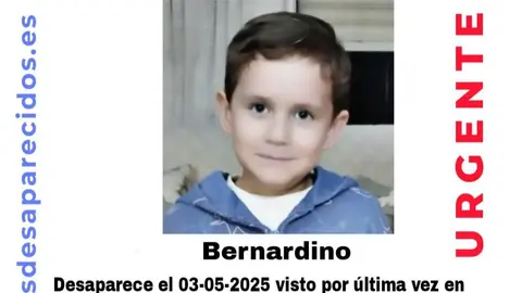 Bernardino, ni&ntilde;o de 4 a&ntilde;os desaparecido en Molina de Segura (foto: SOS Desaparecidos)