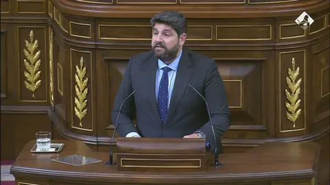 El presidente de la Regi&oacute;n de Murcia, Fernando L&oacute;pez Miras, en el Congreso de los Diputados
