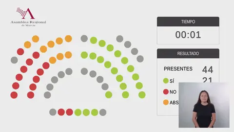Votaci&oacute;n presupuestos (foto: Asamblea Regional)