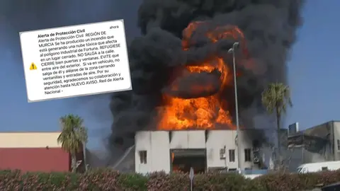 Incendio en una nave de Fortuna (foto: La 7)