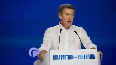 El presidente del PP, Alberto N&uacute;&ntilde;ez Feij&oacute;o, durante la segunda jornada del XXI Congreso Nacional del Partido Popular (foto: PP)
