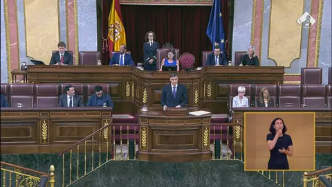 El presidente del Gobierno, Pedro S&aacute;nchez, interviene durante una sesi&oacute;n de control al Gobierno en el Congreso