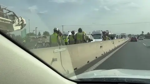 Accidente en la A-30 en el kil&oacute;metro 145, en sentido Cartagena (foto: La 7)