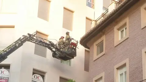 Incendio en la plaza de Santa Catalina