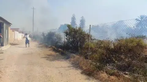 Incendio en una parcela de Cabezo de Torres (foto: La 7)