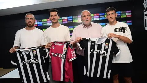 Triple presentaci&oacute;n en el FC Cartagena: Fran V&eacute;lez, Chuca y Edgar Alca&ntilde;&iacute;z (foto: FC Cartagena)