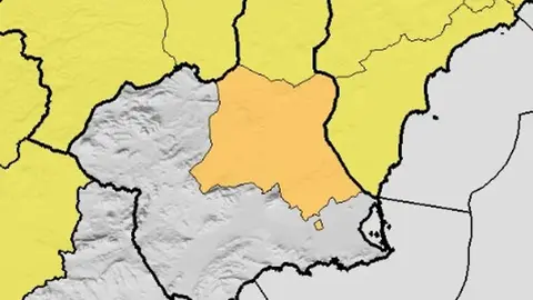Mapa de avisos de la AEMET