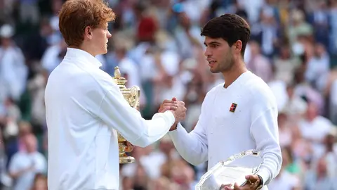 Sinner y Alcaraz, en la pasada final de Wimbledon