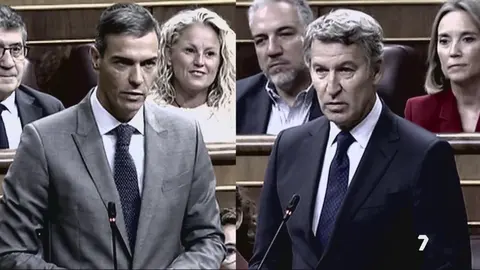 Cara a cara entre S&aacute;nchez y Feij&oacute;o (foto: La 7)