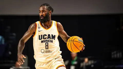 Howard Sant-Roos, en el encuentro  entre el UCAM Murcia y el Juventus Utena