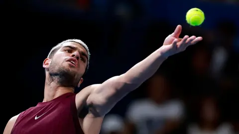 Carlos Alcaraz en el torneo de Tokio