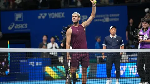 Carlos Alcaraz en el torneo de Tokio (foto: EP)