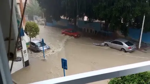 Calles inundadas en Molina de Segura (foto: La 7)