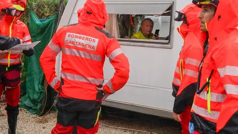 El Villas Caravaning ha sido desalojado por el aviso rojo por lluvias en el Campo de Cartagena