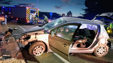 Accidente de tr&aacute;fico en la N-344, entre Yecla y Jumilla