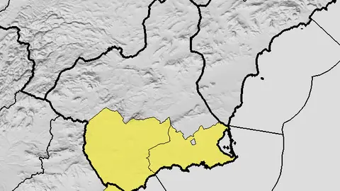 La Aemet ampl&iacute;a la alerta amarilla por lluvias y tormentas para este domingo y lunes en la Regi&oacute;n de Murcia