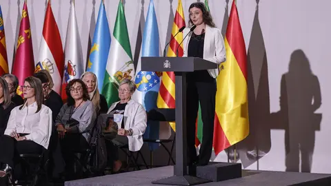 Andrea Ferrari, familiar de una de las v&iacute;ctimas de la dana, interviene en el funeral de Estado.
- ROBER SOLSONA/EUROPA PRESS