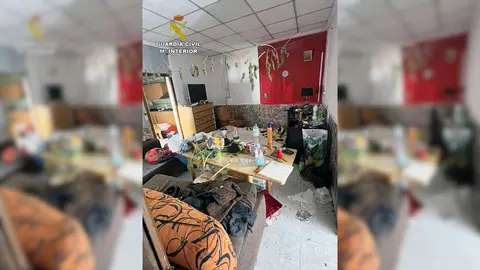 Casa donde la mujer estuvo secuestrada en Alhama de Murcia | Foto: Guardia Civil