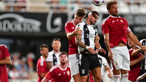 Lance del &uacute;ltimo partido disputado entre el FC Cartagena y el Real Murcia en el Carabela de Plata de 2023 en El Cartagonova (foto: FC Cartagena)