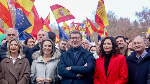 Archivo - Manifestaci&oacute;n convocada por el PP contra la amnist&iacute;a, a 3 de diciembre de 2023, en el Templo de Debod en Madrid para protestar por la Ley de Amnist&iacute;a.
- Ricardo Rubio - Europa Press - Archivo