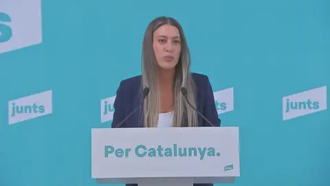 La portavoz de Junts en el Congreso, Miriam Nogueras, antes de la rueda de prensa de este mi&eacute;rcoles (foto: EP)