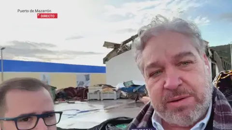 Gin&eacute;s Campillo, alcalde de Mazarr&oacute;n, interviene en directo en La 7 Noticias (foto: La 7)