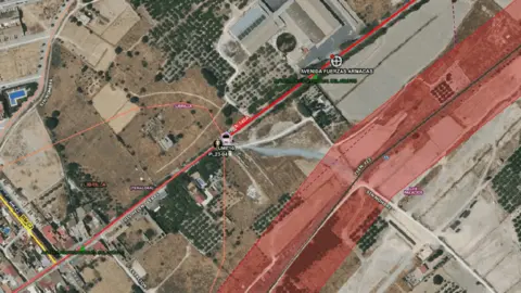 Punto geogr&aacute;fico del accidente que ha tenido lugar en Librilla y se ha saldado con el fallecimiento de un ciclista (foto: La 7)