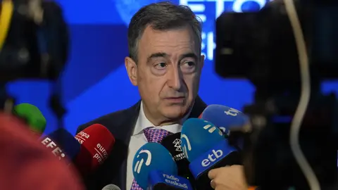 El presidente del EBB del PNV, Aitor Esteban, realiza declaraciones en Bilbao (foto: EP)