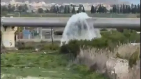 Fuga en el Trasvase a la altura de Orihuela