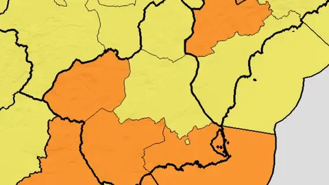 Avisos por viento para este viernes 13 de febrero de 2026 (foto: Aemet)