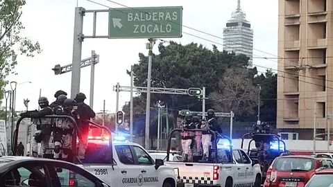 Agentes de seguridad en ciudad de M&eacute;xico