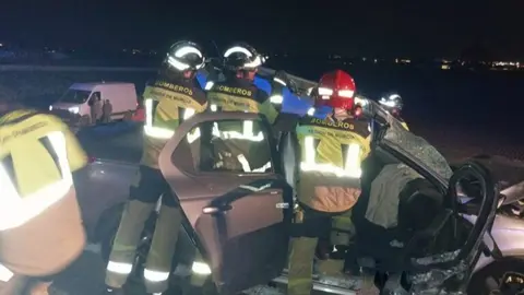 Fallece un hombre de 40 a&ntilde;os en una colisi&oacute;n frontal en la RM-11 a la altura de Lorca (foto: 112)