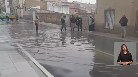Calle anegada en Ceheg&iacute;n (foto: La 7)
