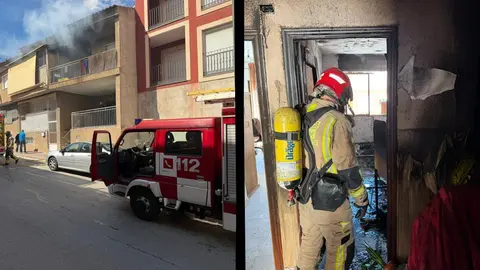 Incendio en una vivienda de Alguazas provoca importantes da&ntilde;os materiales (foto: 112)