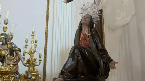La Virgen de la Amargura de la Cofrad&iacute;a del Sepulcro de Murcia, tras su rehabilitaci&oacute;n