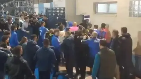 Trifulca tras la disputa del encuentro entre el &Aacute;guilas FC y el UCAM Murcia
