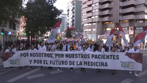 Imagen de archivo de los m&eacute;dicos de la Regi&oacute;n en una manifestaci&oacute;n (foto: La 7)