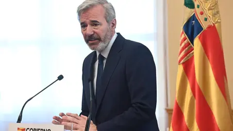 El presidente en funciones del Gobierno de Arag&oacute;n, Jorge Azc&oacute;n, durante una rueda de prensa, en el Edificio Pignatelli, a 25 de marzo de 2026, en Madrid (Espa&ntilde;a).
- Ram&oacute;n Comet - Europa Press