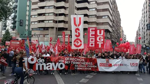 Los sindicatos se manifiestan en Murcia y Cartagena contra los "bajos salarios" y el "dif&iacute;cil acceso a la vivienda" | Foto: EP