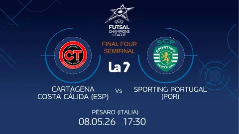 El Jimbee Cartagena-Sporting de Portugal de la Champions League de f&uacute;tbol sala, en La 7