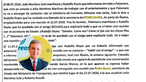 Extracto del auto donde se menciona a Pedro Saura
