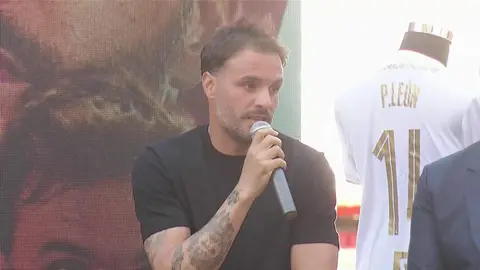 Pedro Le&oacute;n, en su acto de homenaje