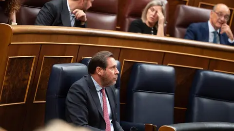 El ministro de Transportes, &Oacute;scar Puente, durante una sesi&oacute;n plenaria, en el Congreso de los Diputados (foto: EP)