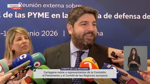 El presidente del Gobierno regional, Fernando L&oacute;pez Miras, preside este martes en Cartagena la reuni&oacute;n del Grupo de Trabajo de Defensa del Comit&eacute; Europeo de las Regiones