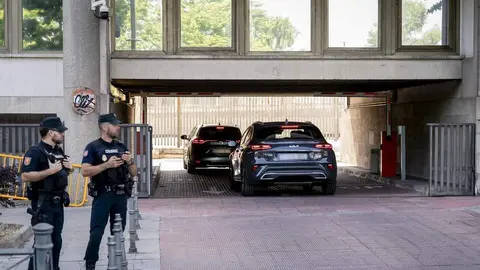 Bego&ntilde;a G&oacute;mez llega los juzgados de Plaza de Castilla de Madrid para entregar su pasaporte (foto: La 7)